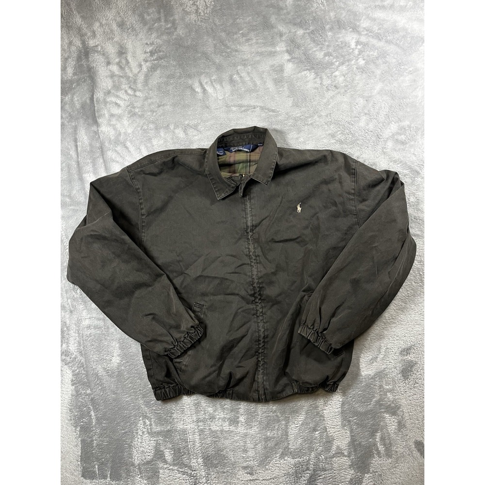 Polo Ralph Lauren Vintage Jacket Size Large Y2K Plaid Brown